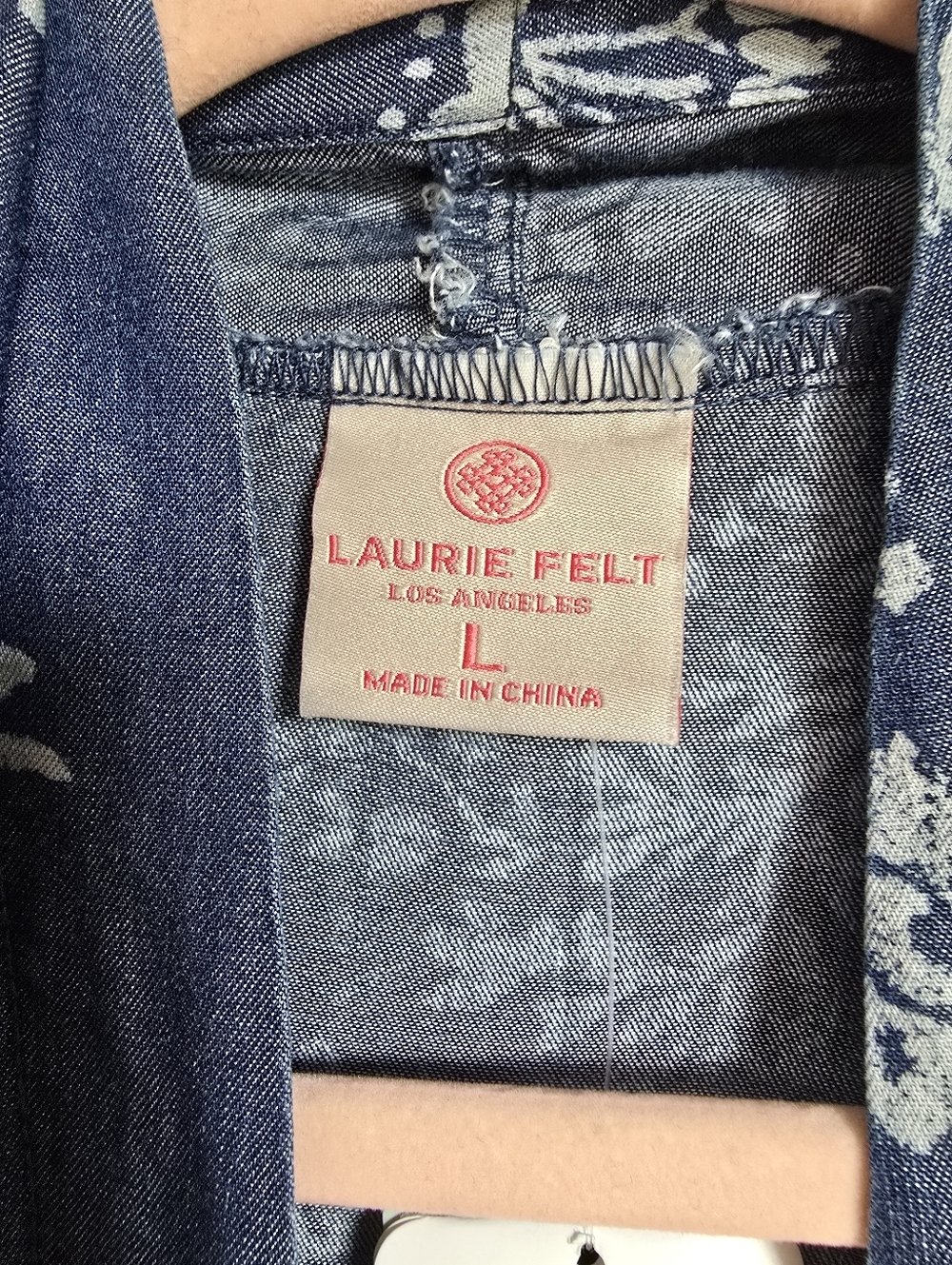 Laurie Felt NEW Penny Lane Paisley Chambray Lightweight Jacket Topper SZ Large - Picture 8 of 12